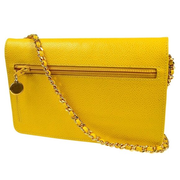 Chanel Yellow Calfskin Timeless WOC Wallet On Chain 48646 - Picture 6 of 11